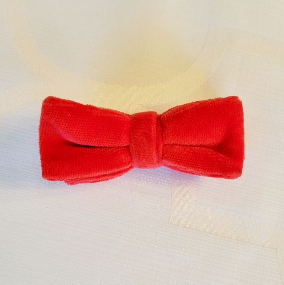 Red Velvet Bow Tie, Infant Toddler Size - Picture 2 of 5